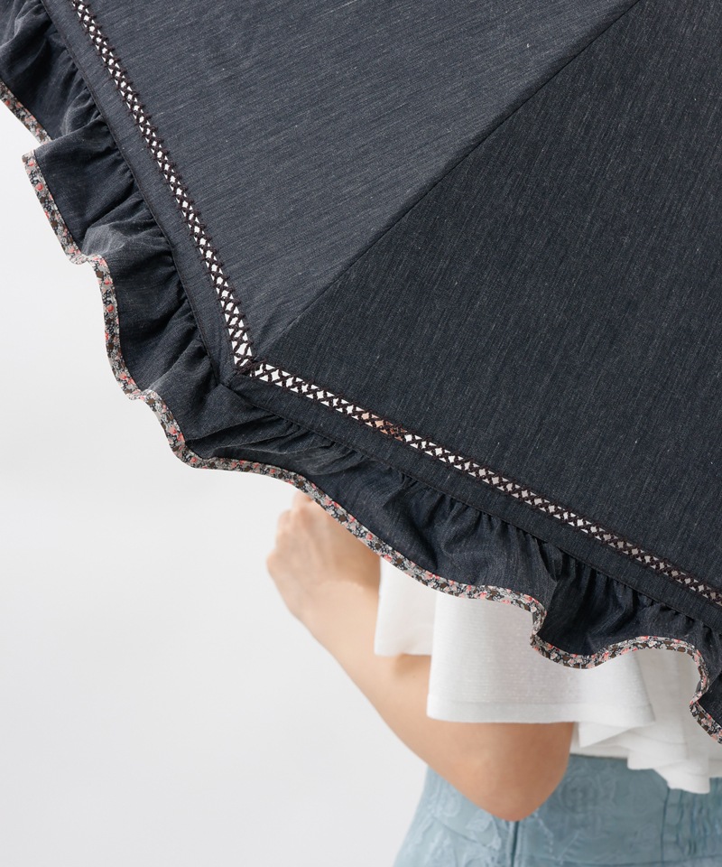 【 JILL STUART（ジル スチュアート）】・WEB限定・　リバティパイピングフリル晴雨兼用パラソル(長傘)
