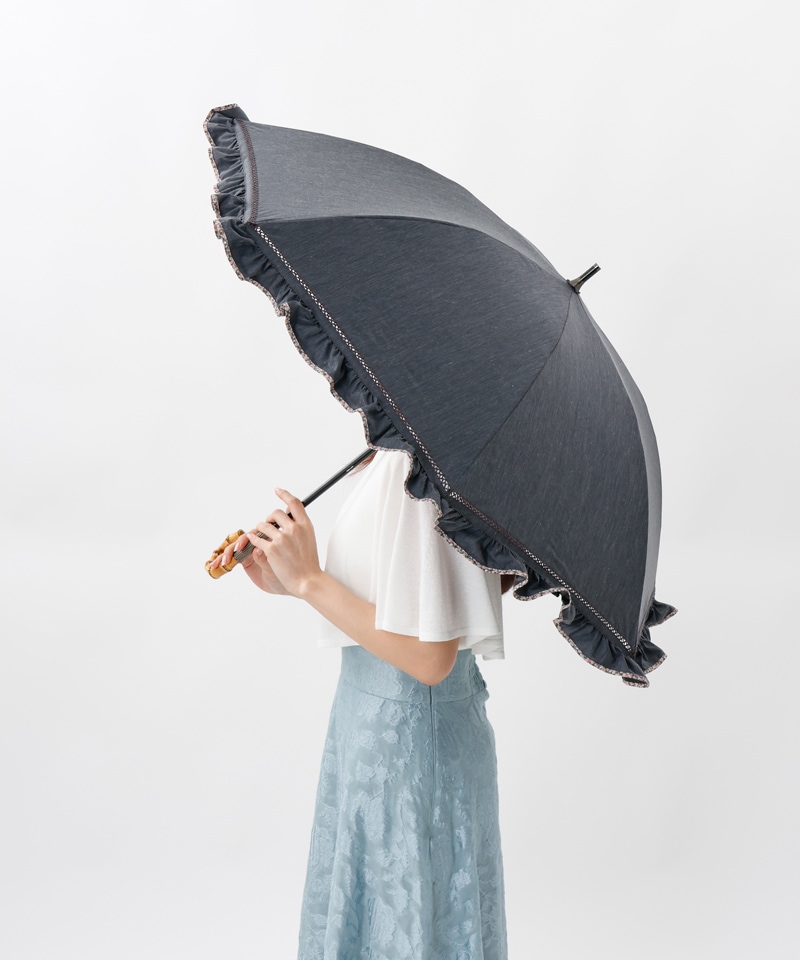 【 JILL STUART（ジル スチュアート）】・WEB限定・　リバティパイピングフリル晴雨兼用パラソル(長傘)