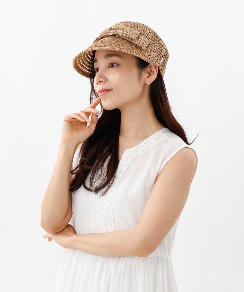 【 Beaurance （ビューランス）】透かし編みペーパーブレードキャップ
