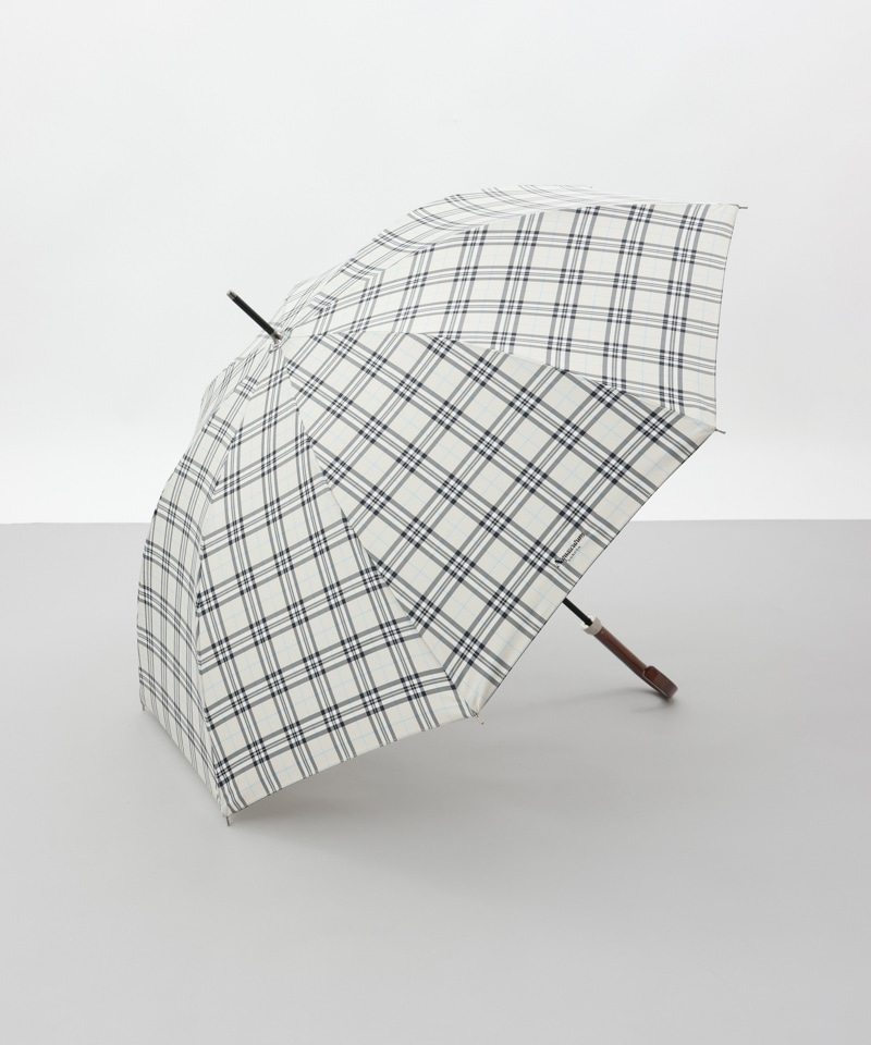 Aquascutum 耐風傘 60cm ベージュ チェック Aquascutum（アクアスキュータム）】先染めチェック雨傘(長傘)ブランド