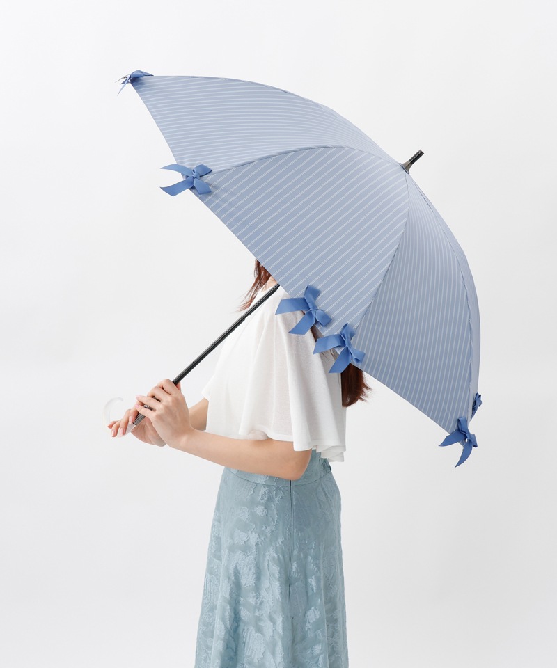 【 JILL STUART（ジル スチュアート）】・WEB限定・　リボン付き晴雨兼用パラソル(長傘)