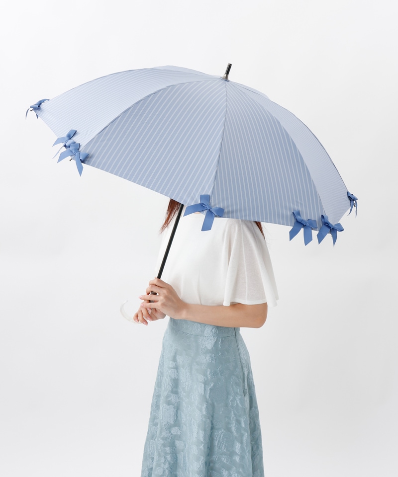 【 JILL STUART（ジル スチュアート）】・WEB限定・　リボン付き晴雨兼用パラソル(長傘)