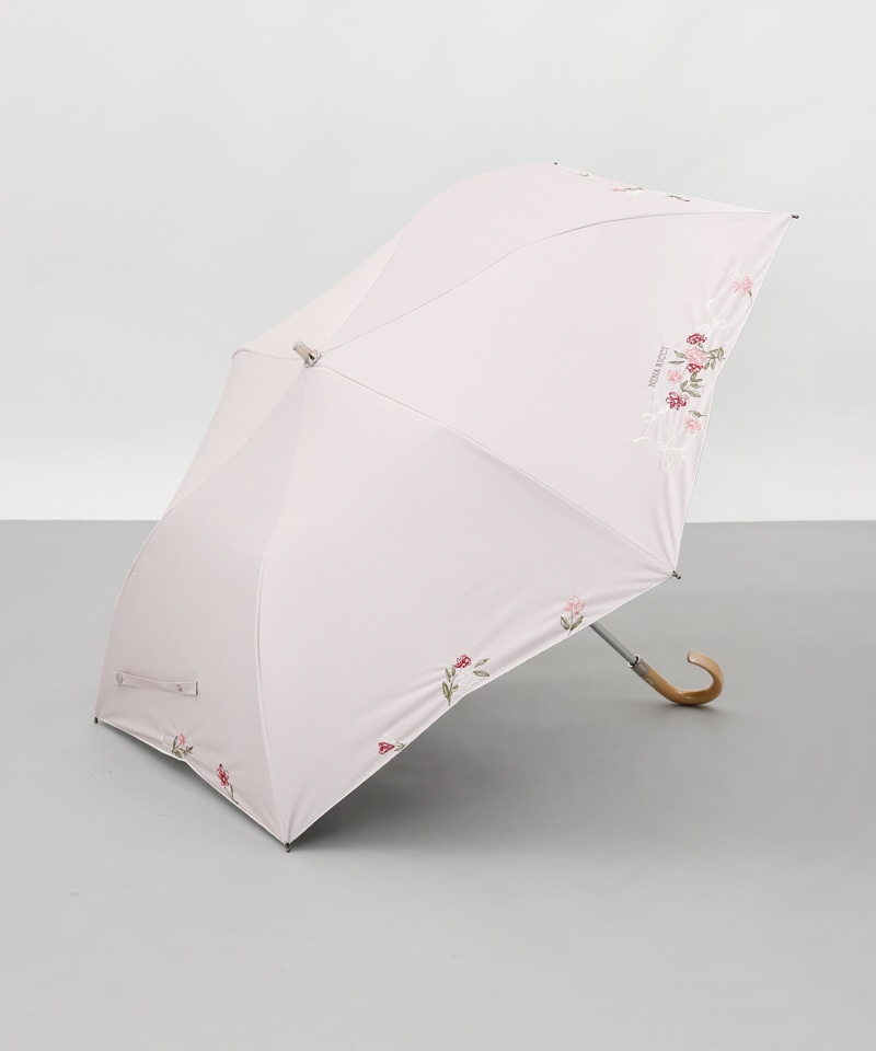 【NINA RICCI】 晴雨兼用折りたたみパラソル NINA RICCI（ニナ リッチ）】花柄刺しゅう晴雨兼用パラソル