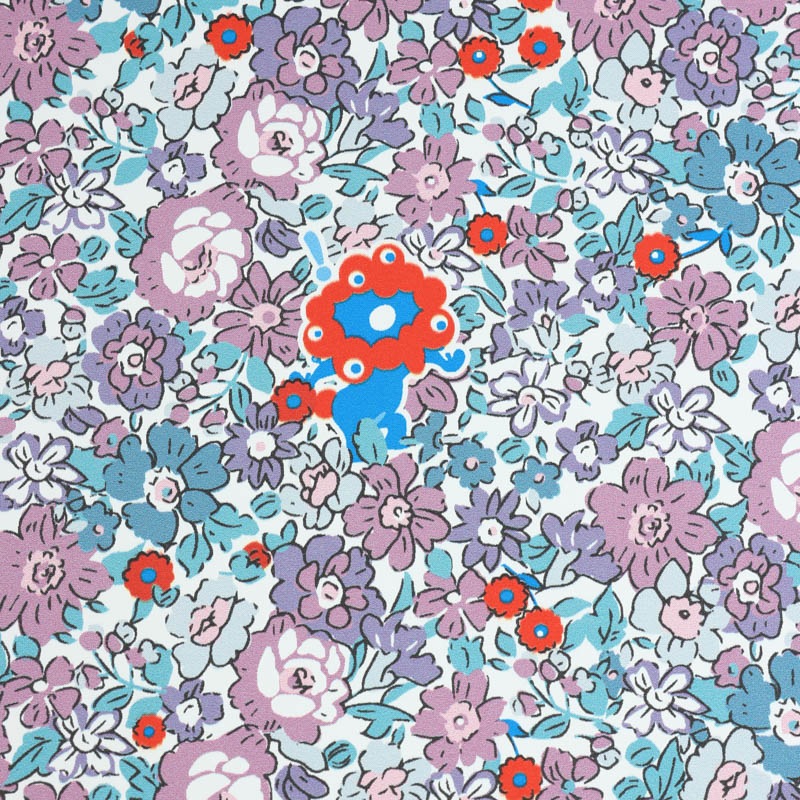 ミャクミャクUVカット長傘 リバティ柄 花柄晴雨兼用 ベージュ ピンク