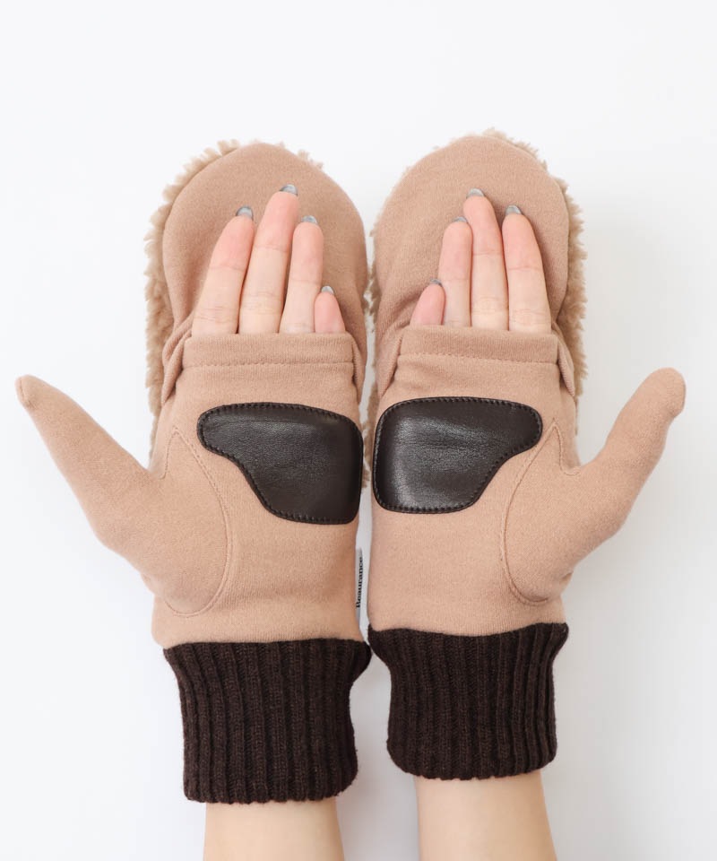 【 Beaurance （ビューランス）】エコファーボア×ニットミトン