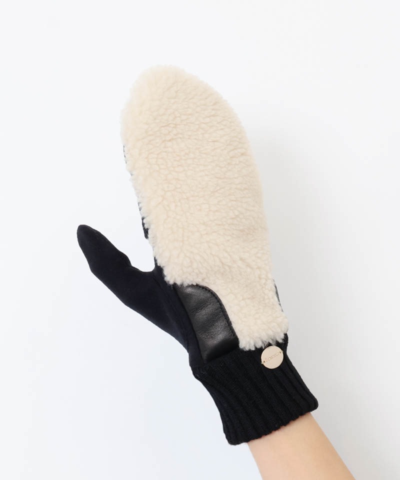 【 Beaurance （ビューランス）】エコファーボア×ニットミトン