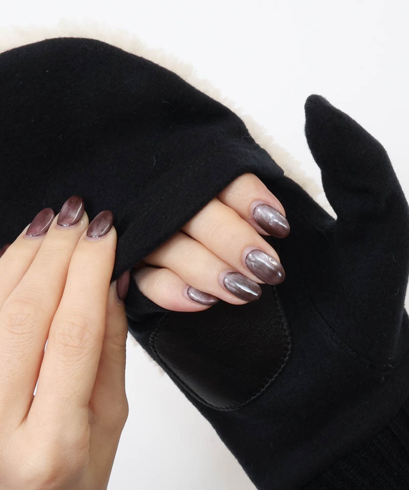 【 Beaurance （ビューランス）】エコファーボア×ニットミトン