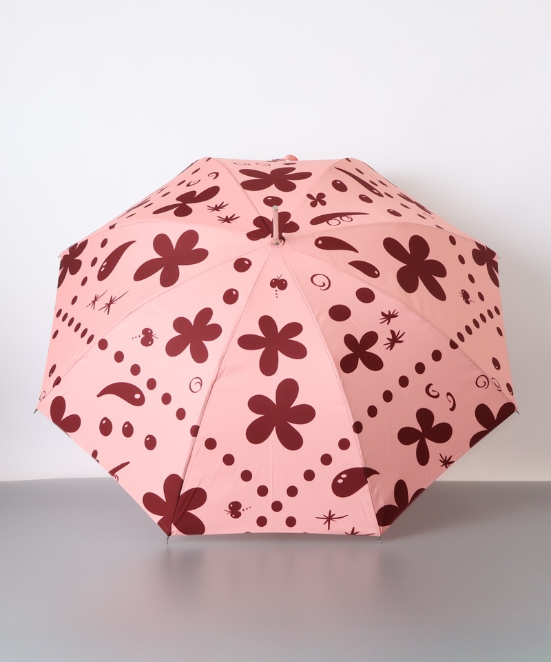 【 クリエイターズ マーケット 】 大江 由佳　momo　-pink × brown umbrella-（雨傘）受注生産品