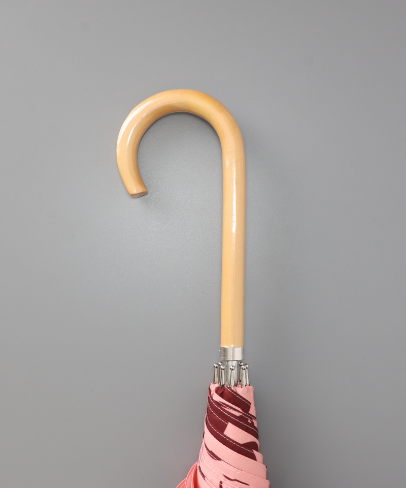 【 クリエイターズ マーケット 】 大江 由佳　momo　-pink × brown umbrella-（雨傘）受注生産品