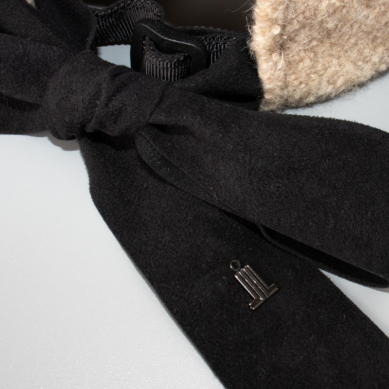 【 LANVIN en Bleu （ランバン オン ブルー）】 ボアリボン付きキャップ