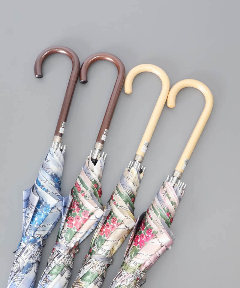 【 Aquascutum（アクアスキュータム）】イングリッシュガーデンプリント雨傘(長傘)