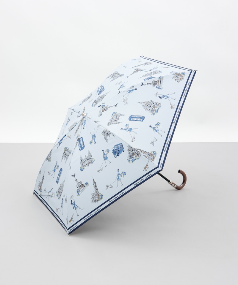 Aquascutum（アクアスキュータム）】ロンドンガールイラスト晴雨兼用傘