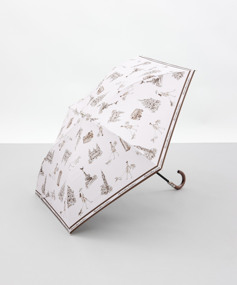 Aquascutum（アクアスキュータム）】ロンドンガールイラスト晴雨兼用傘