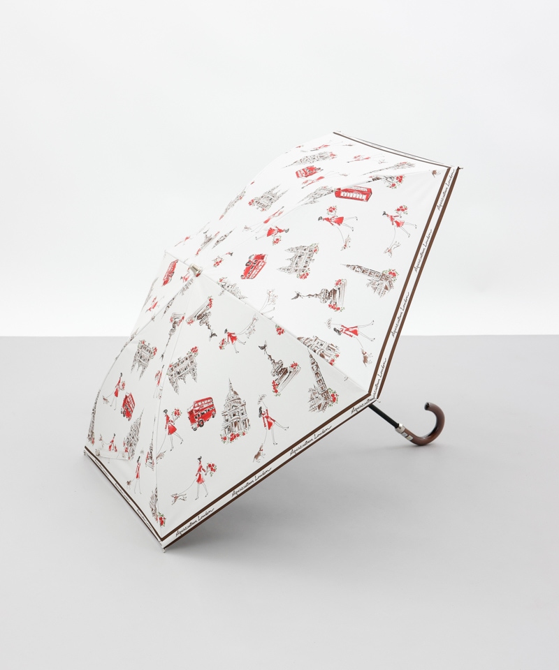 Aquascutum（アクアスキュータム）】ロンドンガールイラスト晴雨兼用傘