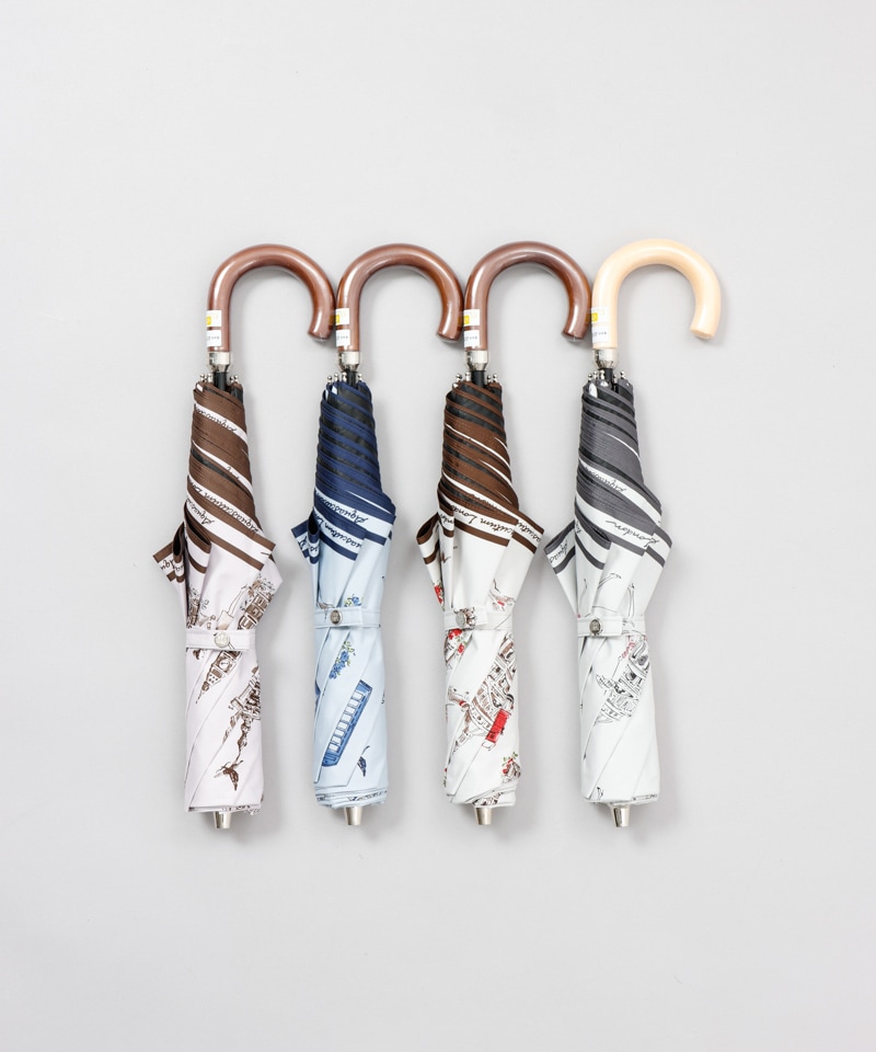 Aquascutum（アクアスキュータム）】ロンドンガールイラスト晴雨兼用傘