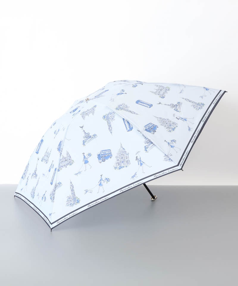 新品アクアスキュータム折りたたみ雨傘ロンドンガール柄定価12100円 Aquascutum（アクアスキュータム） ロンドンガール柄 雨傘（長傘