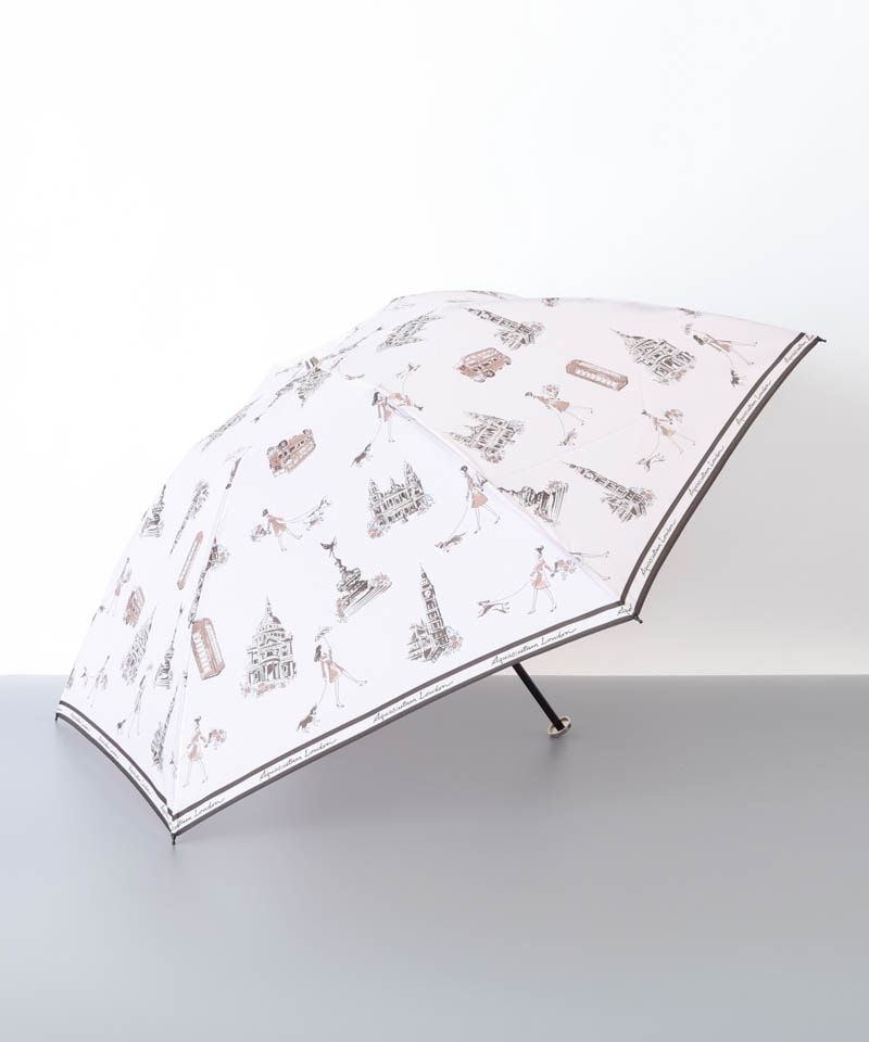 新品アクアスキュータム 折り畳み傘 雨傘 ロンドンガールズ LBE Aquascutum（アクアスキュータム）】ロンドンガール柄雨傘