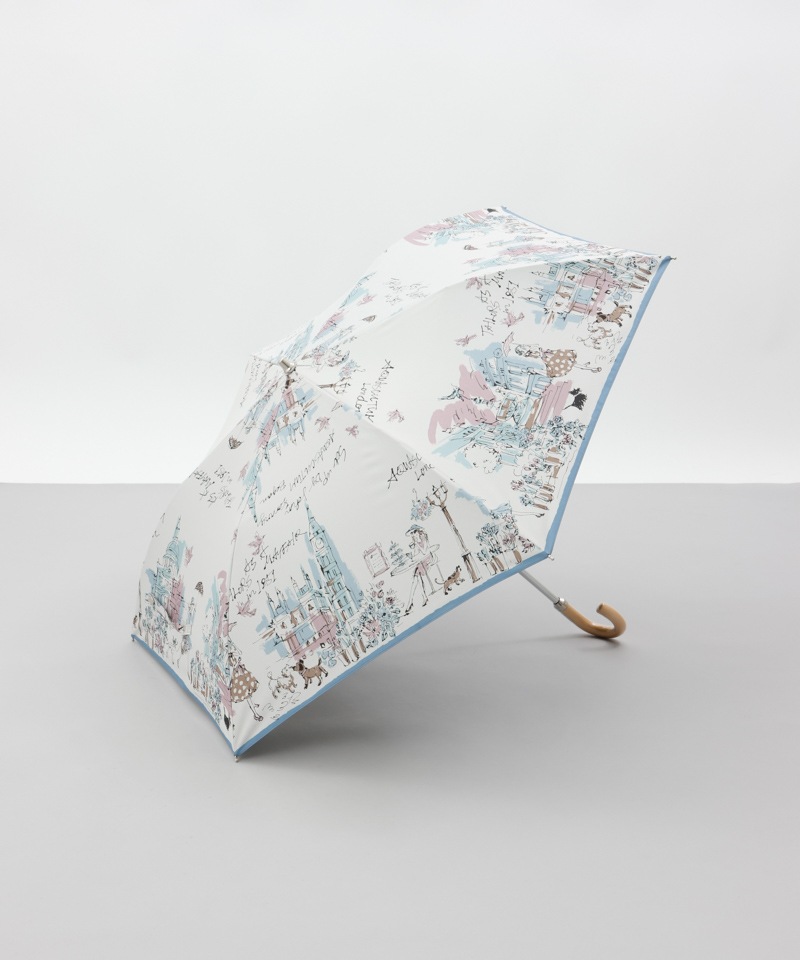 t*a様 新品52987アクアスキュータムホワイトサマーシールド1級遮光晴雨兼用 Aquascutum（アクアスキュータム）】ガールプリント晴雨兼用傘