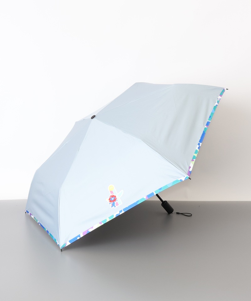 EXPO2025 ミャクミャク　折りたたみ傘 晴雨兼用　ベージュ　小花 EXPO2025 ミャクミャク 折りたたみ傘 晴雨兼用 ベージュ 小花