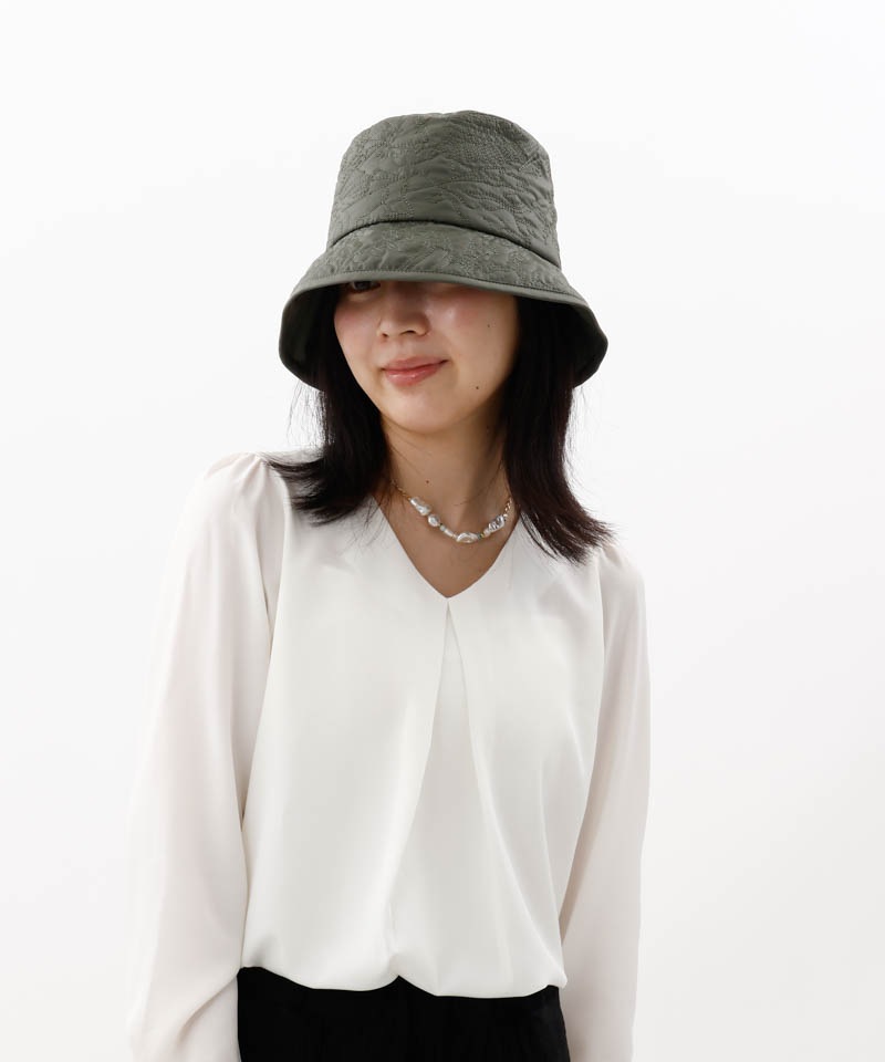 【 Beaurance （ビューランス）】刺しゅうキルティングバケットハット