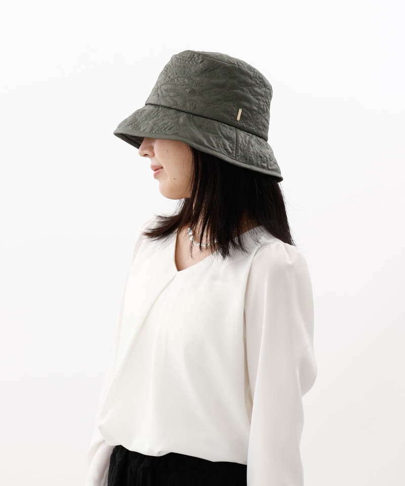 【 Beaurance （ビューランス）】刺しゅうキルティングバケットハット