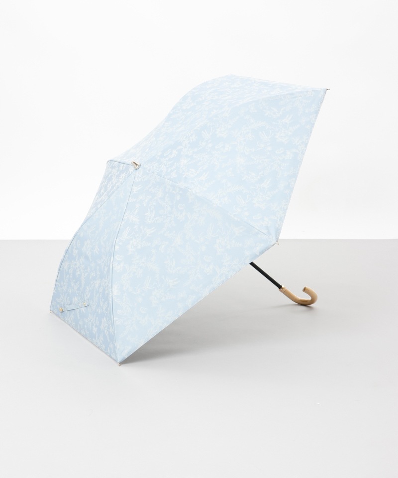 【 Aquascutum（アクアスキュータム）】ボタニカルシャンブレージャカード晴雨兼用傘（折りたたみ）