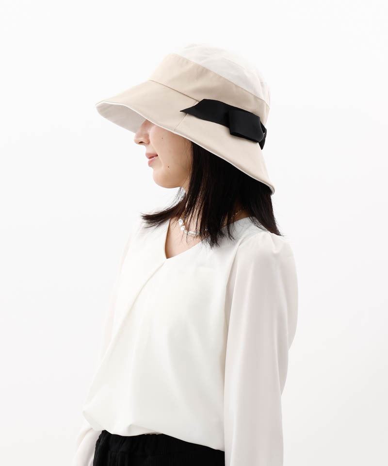 Beaurance （ビューランス）】バイカラーリボンバケットハットALL