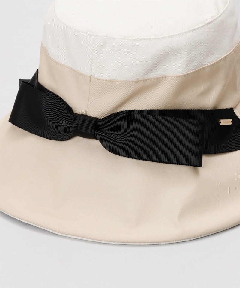 【 Beaurance （ビューランス）】バイカラーリボンバケットハット