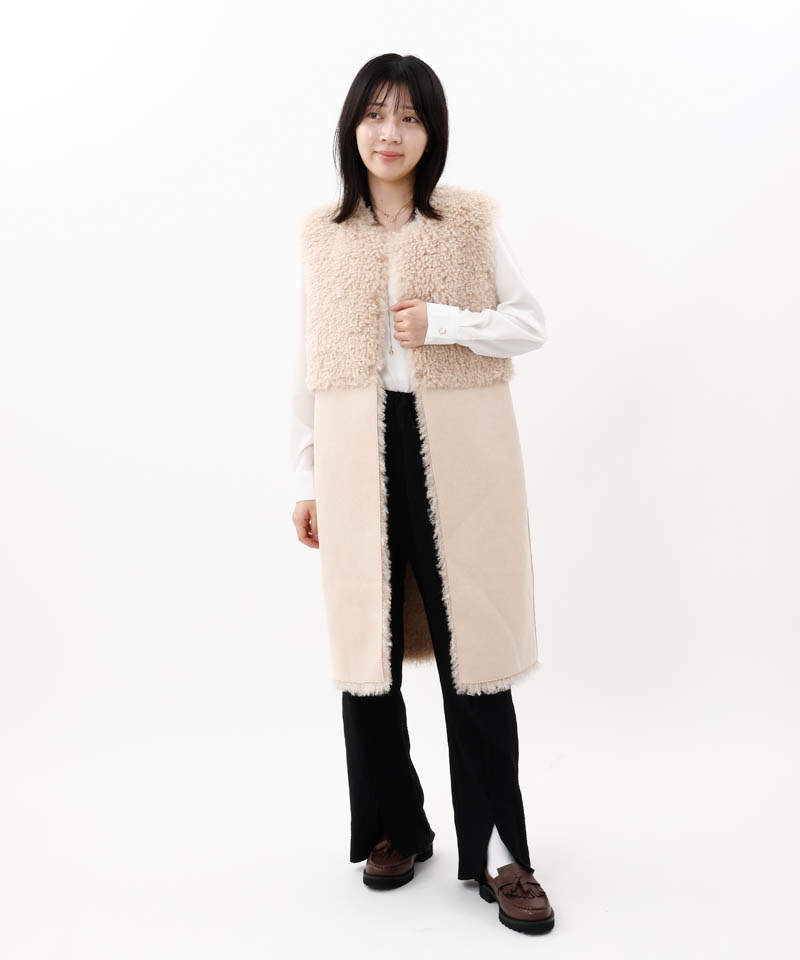 Beaurance ビューランス　ファーベスト Beaurance （ビューランス） 】 チベットラム風 エコファージレ