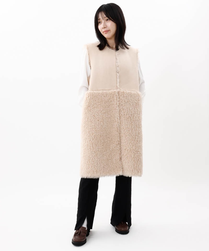 Beaurance ビューランス　ファーベスト Beaurance （ビューランス） 】 チベットラム風 エコファージレ