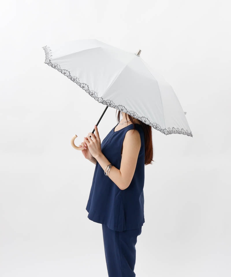 Aquascutum（アクアスキュータム）】エレガンス刺しゅう晴雨兼用傘