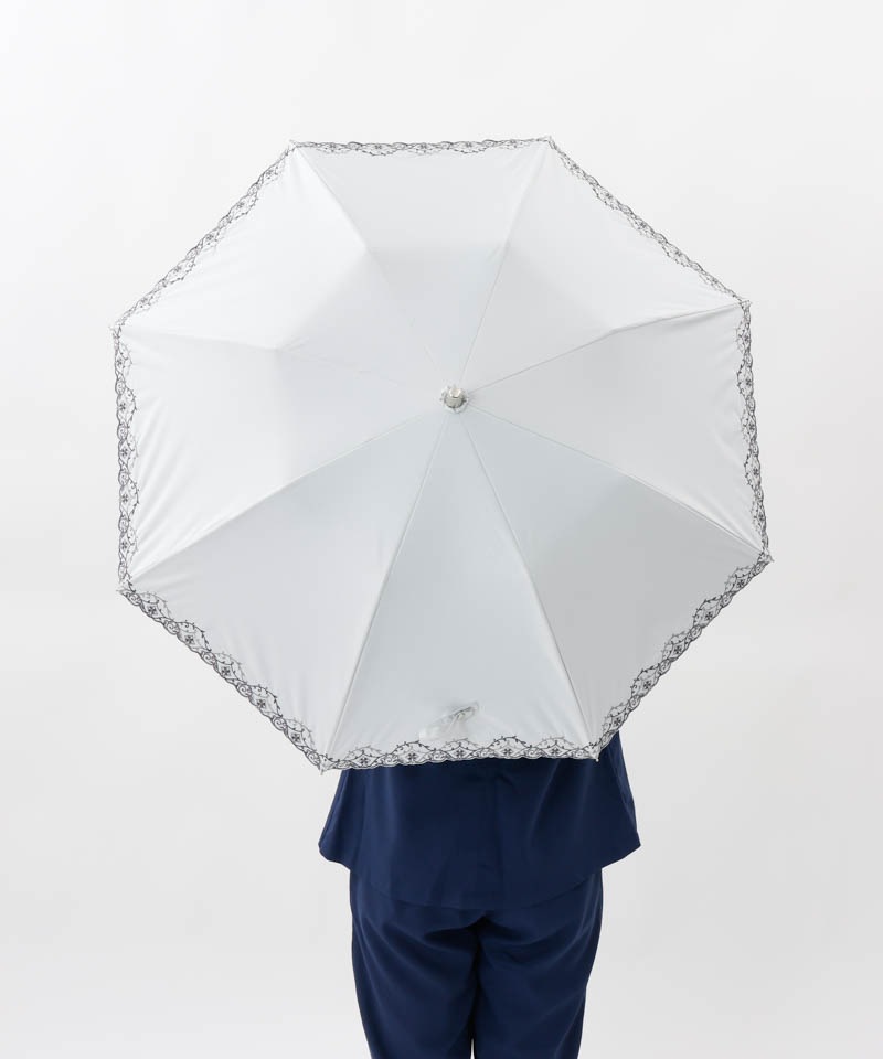 【 Aquascutum（アクアスキュータム）】エレガンス刺しゅう晴雨兼用傘（折りたたみ）
