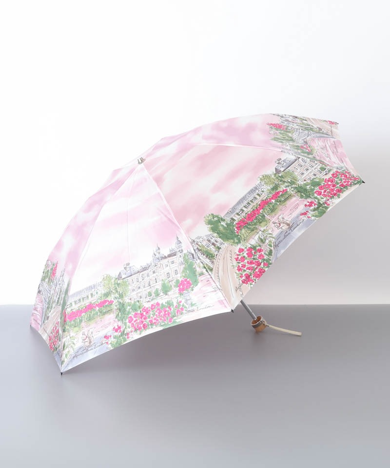 【 Aquascutum（アクアスキュータム）】イングリッシュガーデンプリント雨傘（折りたたみ傘）