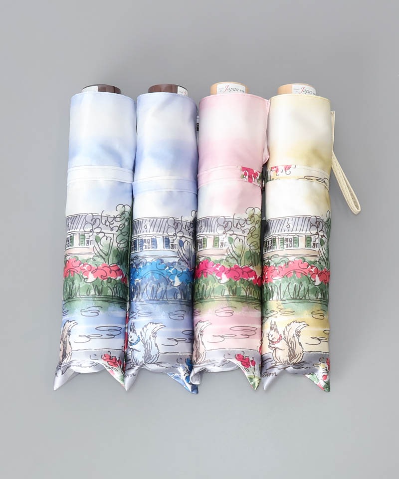 【 Aquascutum（アクアスキュータム）】イングリッシュガーデンプリント雨傘（折りたたみ傘）