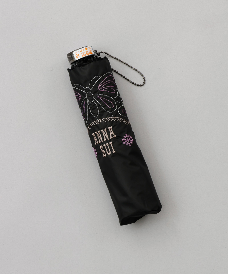 ANNA SUI （アナ スイ） 】 ラメ刺繍x裾ピコット刺繍 晴雨兼用