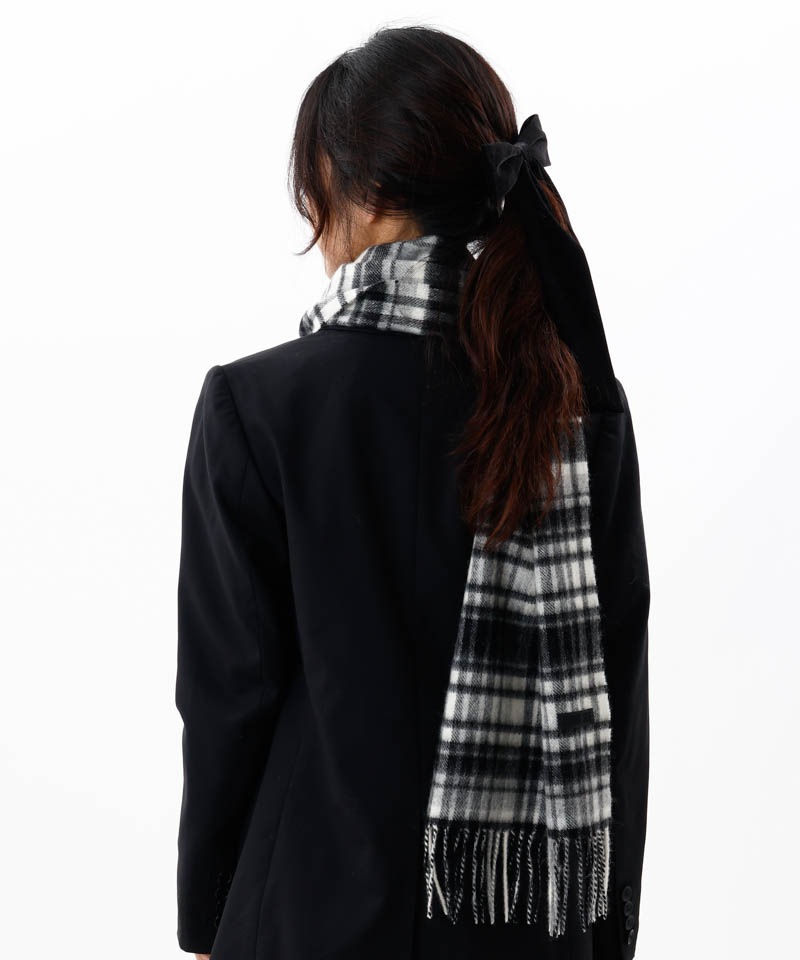 【 ANNA SUI（アナ スイ）】マイメロディ&クロミ 刺しゅうブローチ付きチェックマフラー