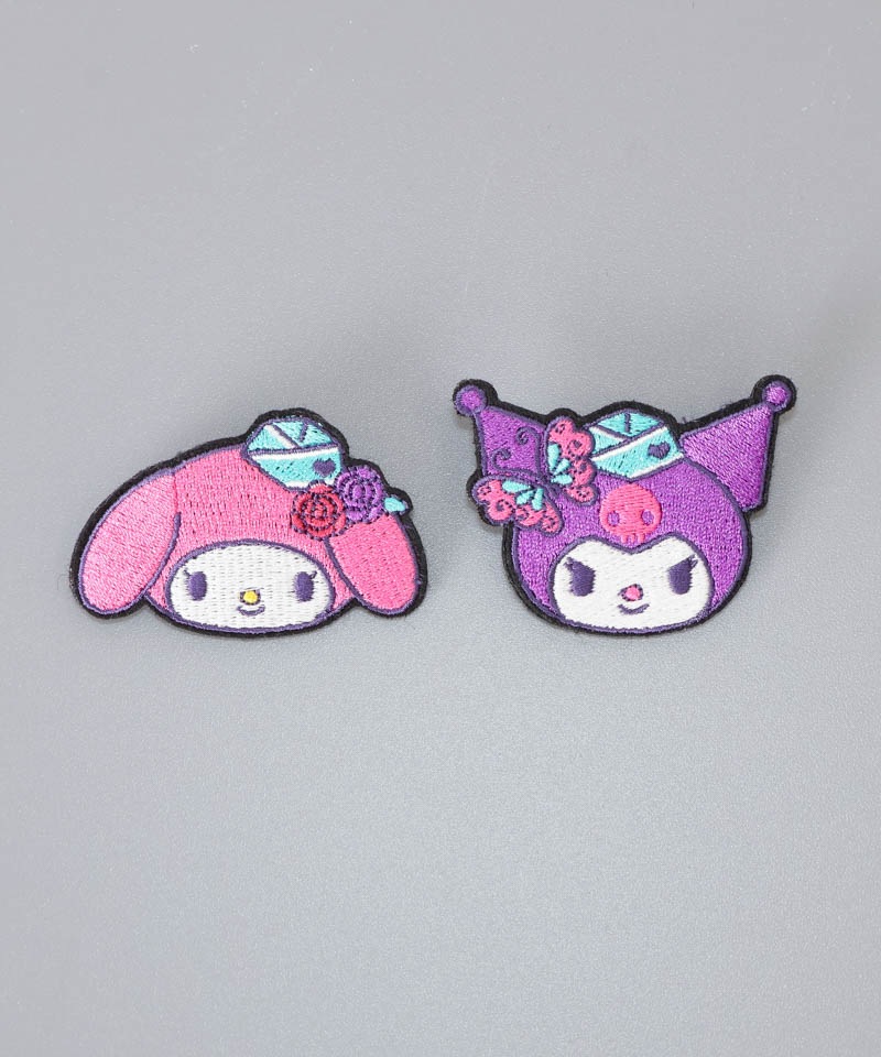 【 ANNA SUI（アナ スイ）】マイメロディ&クロミ 刺しゅうブローチ付きチェックマフラー