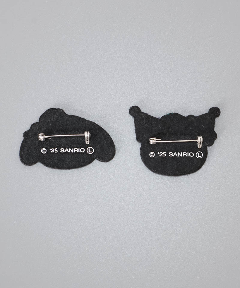 【 ANNA SUI（アナ スイ）】マイメロディ&クロミ 刺しゅうブローチ付きチェックマフラー