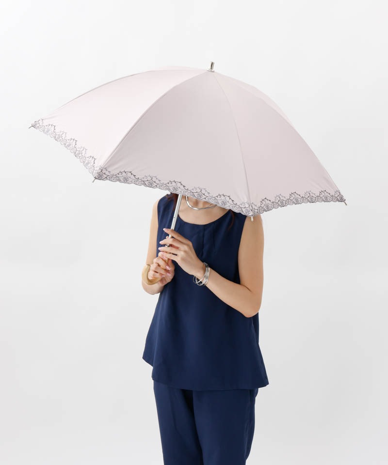 【 Aquascutum（アクアスキュータム）】エレガンス刺しゅう晴雨兼用傘（長傘）