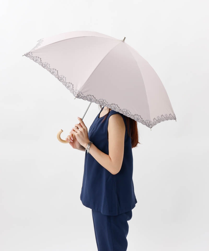 【 Aquascutum（アクアスキュータム）】エレガンス刺しゅう晴雨兼用傘（長傘）