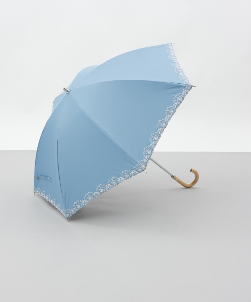Aquascutum（アクアスキュータム）】エレガンス刺しゅう晴雨兼用傘（長