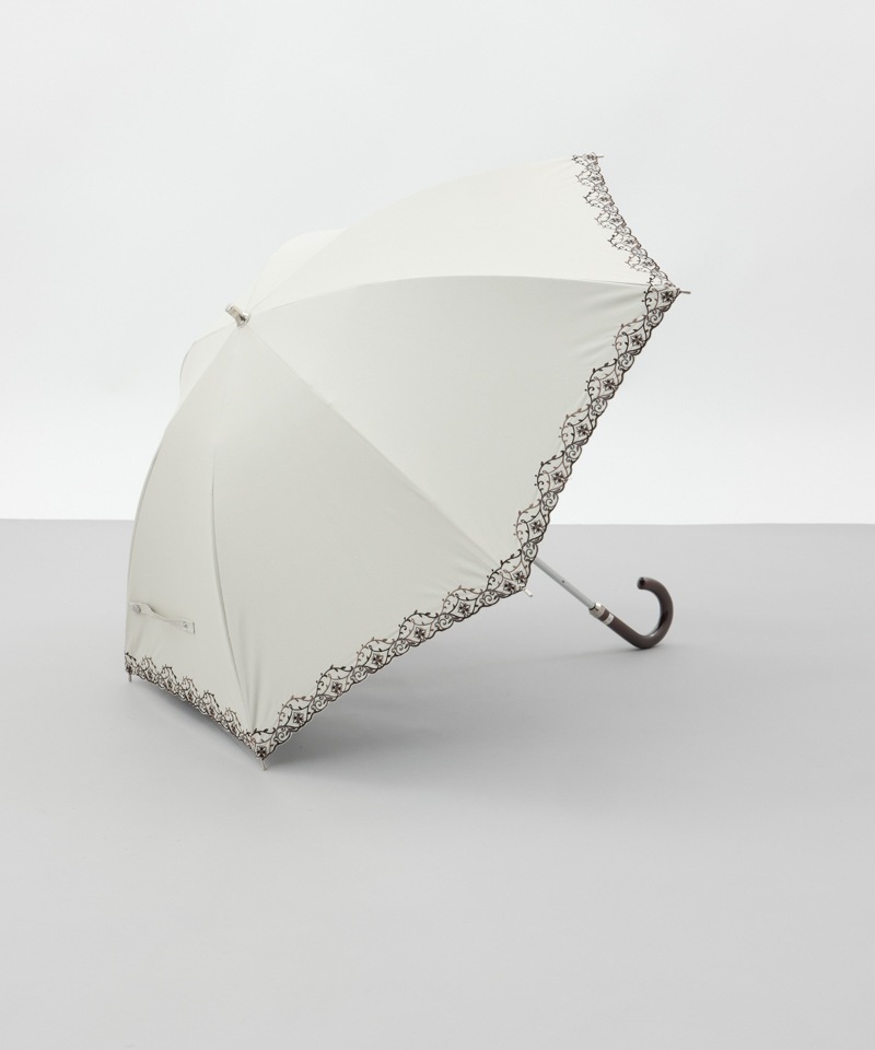 Aquascutum（アクアスキュータム）】エレガンス刺しゅう晴雨兼用傘（長