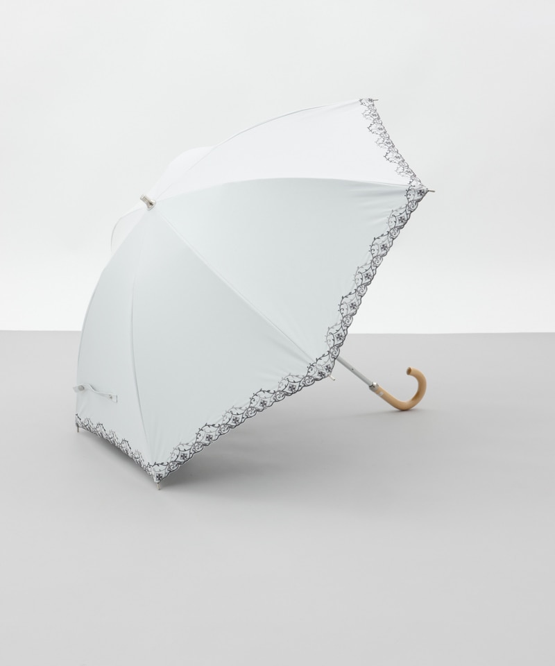 Aquascutum（アクアスキュータム）】エレガンス刺しゅう晴雨兼用傘（長
