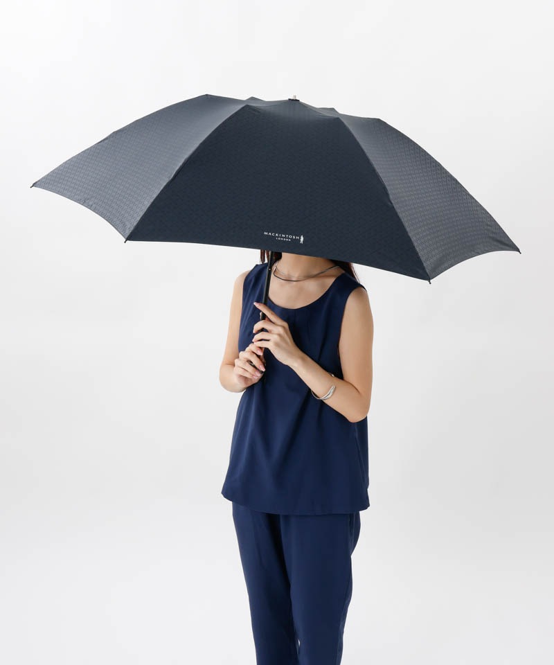 【MACKINTOSH LONDON（マッキントッシュ ロンドン）】アンドリュー柄エンボス雨傘（折りたたみ）