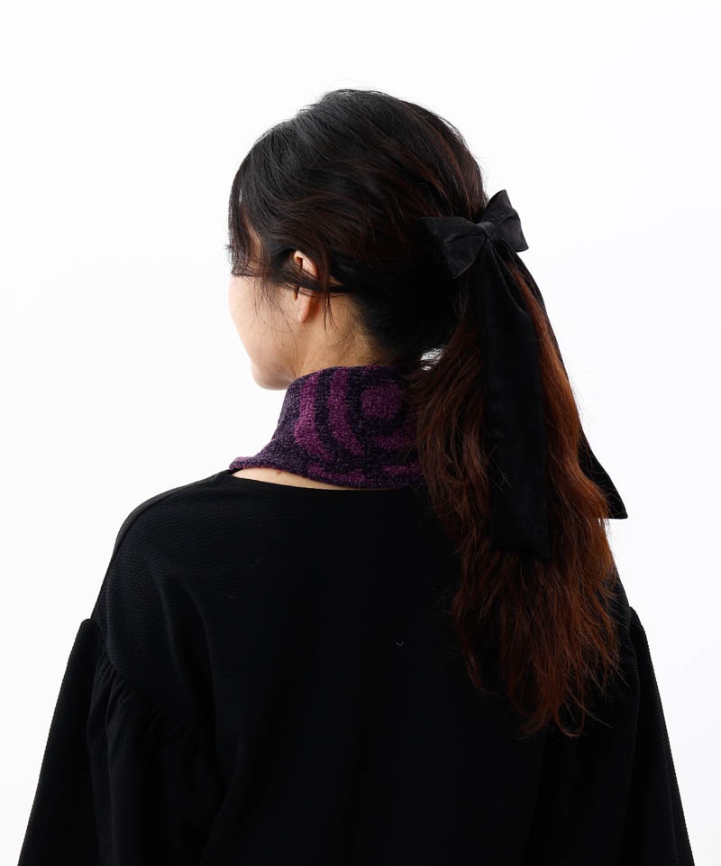 【 ANNA SUI（アナ スイ）】マイメロディ&クロミ 刺しゅうブローチ付きモールニットマフラー