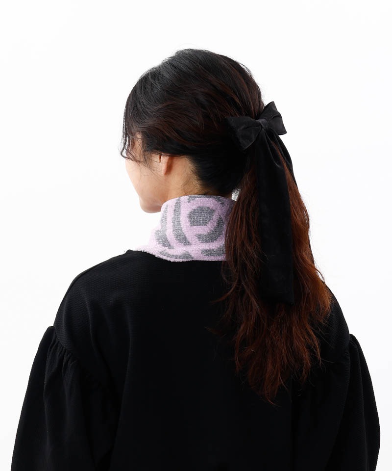 【 ANNA SUI（アナ スイ）】マイメロディ&クロミ 刺しゅうブローチ付きモールニットマフラー