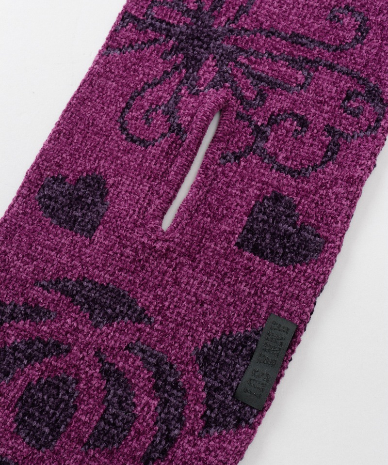 【 ANNA SUI（アナ スイ）】マイメロディ&クロミ 刺しゅうブローチ付きモールニットマフラー