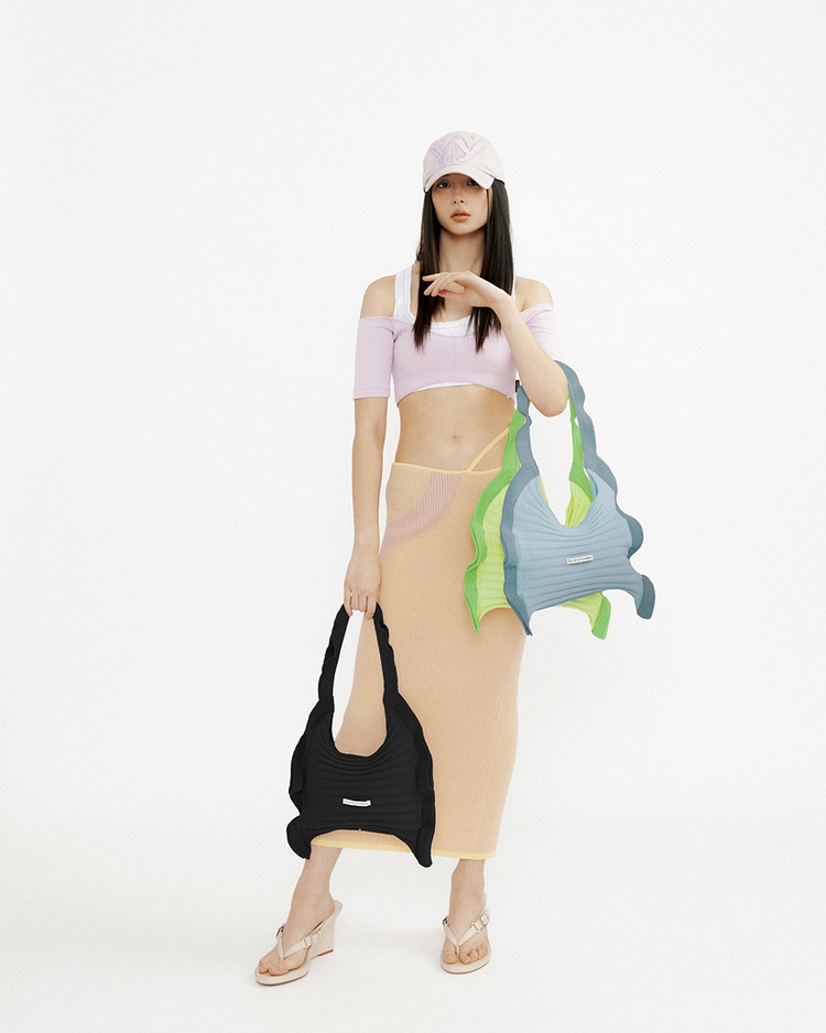 PLEATS MAMA ♥ Ruffle shoulder bag /追跡付 PLEATS MAMA(プリーツママ)】RUFFLE SHOULDER BAG ラッフル