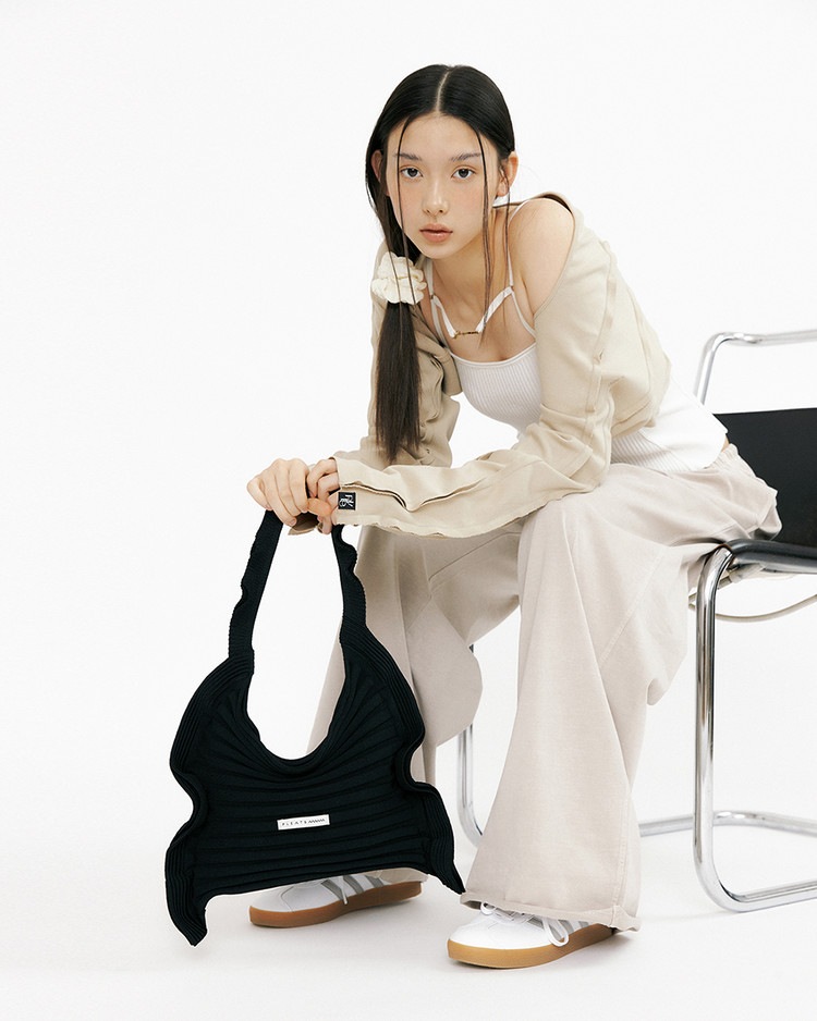 【PLEATS MAMA(プリーツママ)】RUFFLE SHOULDER BAG ラッフルショルダーバッグ