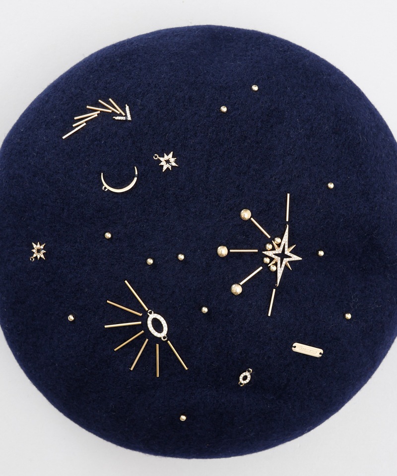 Beaurance （ビューランス）】星空モチーフベレー帽子